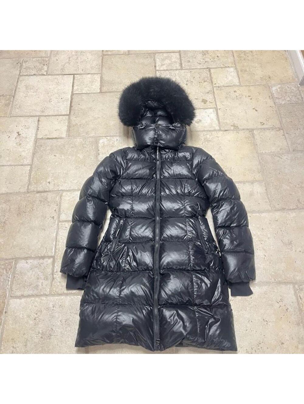 Women's Aritzia Super Puff Long Puffer Jacket Hi-Gloss Black Sz. XS
